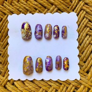 Amethyst press on nails